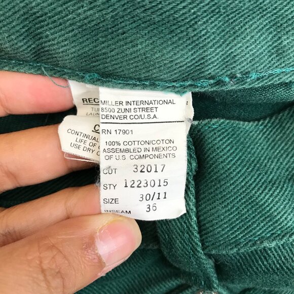 Vintage Rocky Mountain Womens Jeans Mom Green Denim Western Cowgirl Size 30/11 - Picture 6 of 8